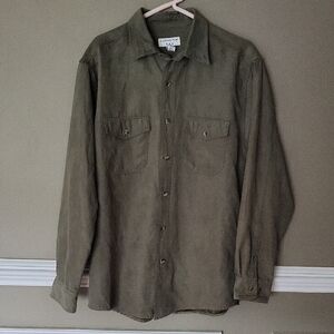 Covington Men's Khaki Green Casual Shirt Size Medium